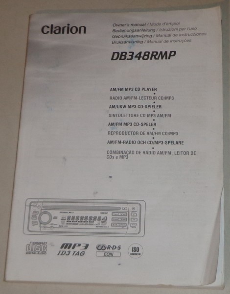 Betriebsanleitung / Owner's manual Clarion Autoradio DB348RMP Stand 2003