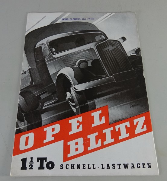 Prospekt / Broschüre Opel Blitz 1,5t Baujahr 1938 - 1952 Stand ca. 1949