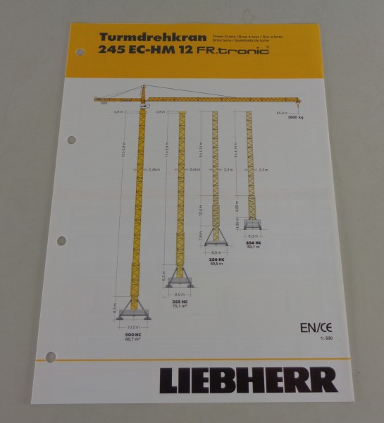 Datenblatt Liebherr Turmdrehkran 245 EC-HM 12 FR.tronic von 04/2007
