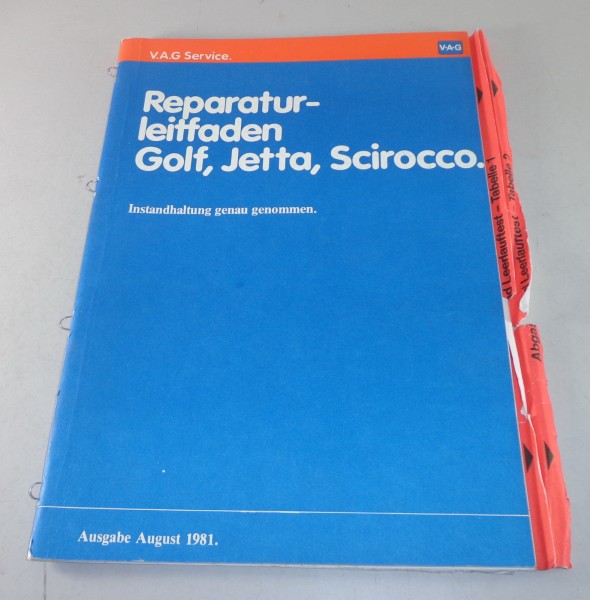 Werkstatthandbuch / Reparaturleitfaden VW Scirocco I Instandhaltung von 08/1981