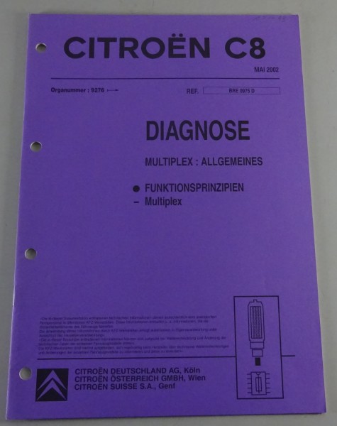 Werkstatthandbuch Citroen C8 Diagnose Multiplex: Allgemeines Stand 05/2002