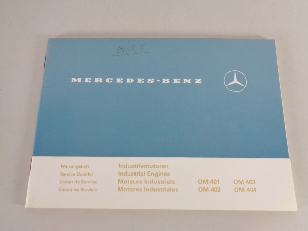 Wartungsheft blanko Mercedes Industriemotoren OM 401 / 402 / 403 / 404 08/1974