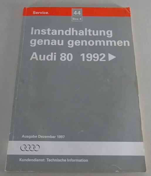 Werkstatthandbuch Instandhaltung genau genommen Audi 80 B4 + Avant, Quattro ´92