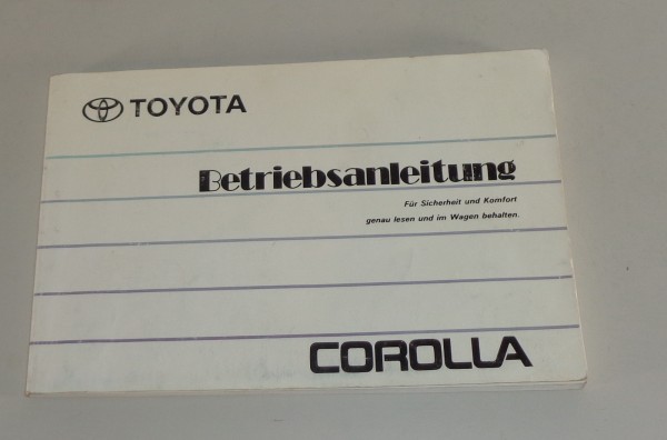 Betriebsanleitung / Handbuch Toyota Corolla E10 von 1993