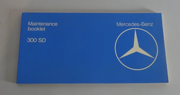 Maintenance Booklet Mercedes-Benz W116 300SD without entries from 02/1978