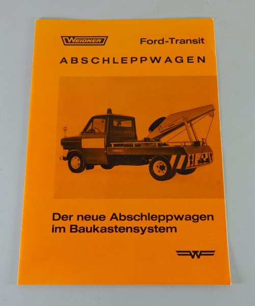 Prospekt / Broschüre Weidner Abschleppwagen auf Ford-Transit Stand 1973