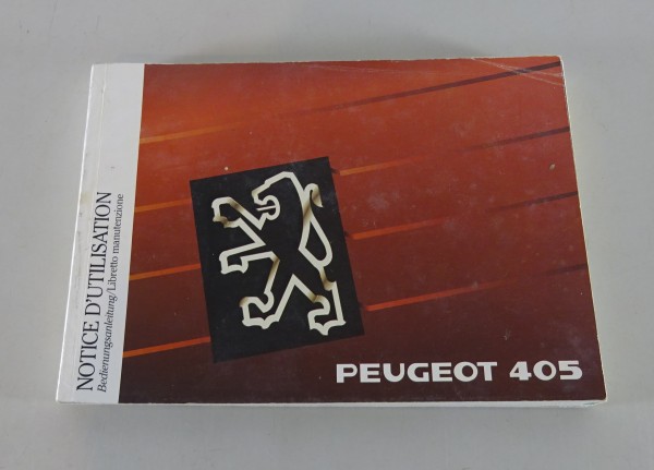 Bedienungsanleitung Peugeot 405 Stand 09/1989