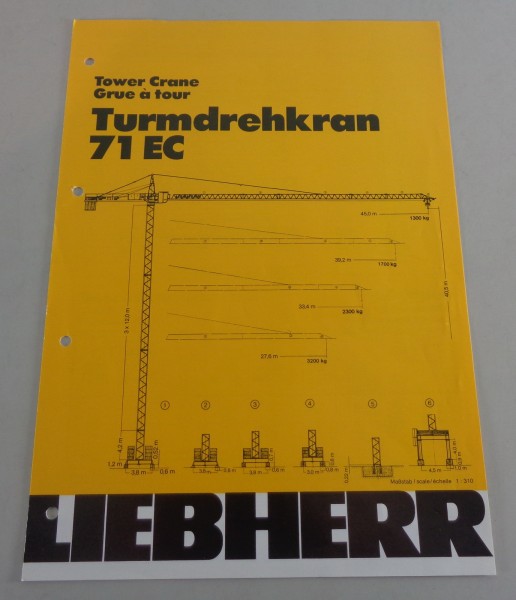 Datenblatt / Technische Beschreibung Liebherr Turmdrehkran 71 EC von 12/1990