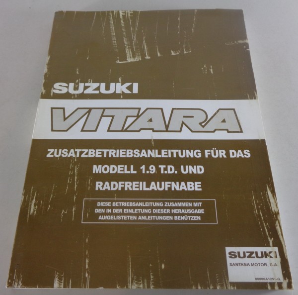 Werkstatthandbuch Nachtrag Suzuki Vitara SE-416 1.9 TD Stand 1997