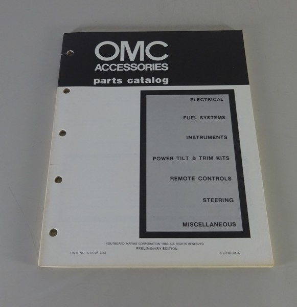 Parts-Catalog / Teilekatalog OMC Außenborder / Outboards Stand 9/1983