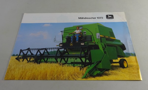 Faltprospekt / Broschüre John Deere - Mähdrescher 1072 Stand 10/1983