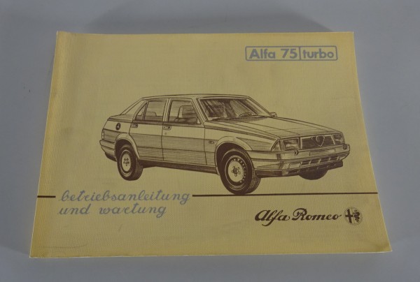 Betriebsanleitung / Handbuch Alfa Romeo Alfa 75 Turbo Stand 04/1986