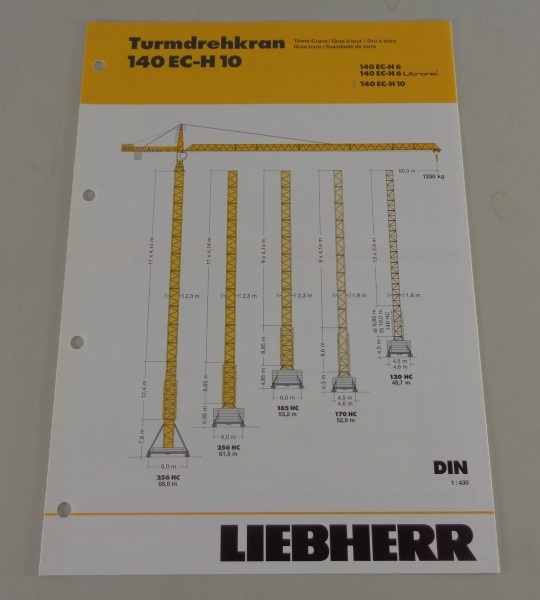 Datenblatt / Technische Beschreibung Liebherr Turmdrehkran 140 EC-H 10 von 2007