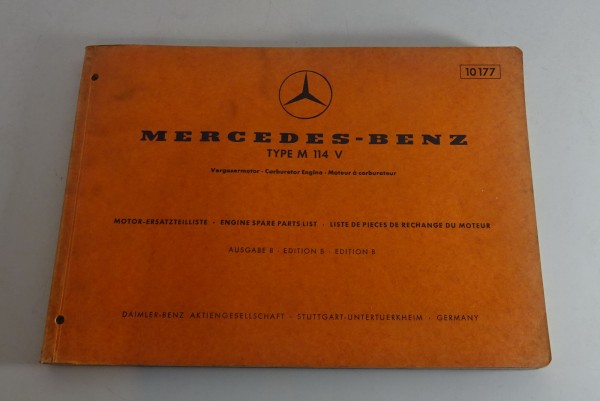 Teilekatalog Mercedes Benz Motor M114 verbaut in W114 /8 250 Stand 12/1967