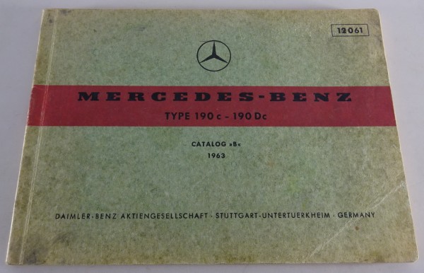 Bildkatalog / Teilekatalog Mercedes Benz W110 Heckflosse 190 c / Dc Stand 1963 B