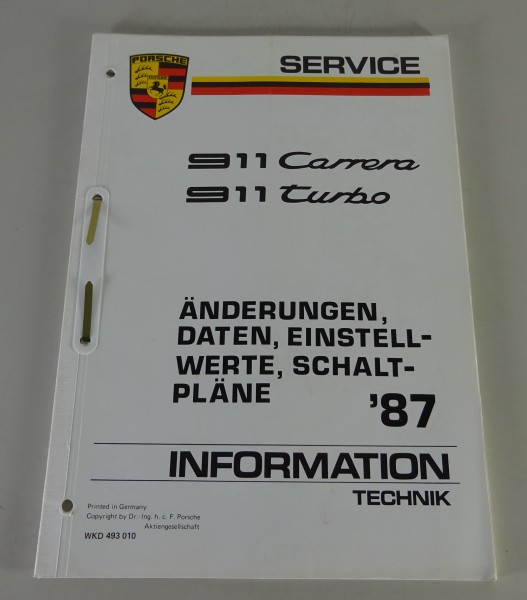 Werkstatthandbuch Information Technik Porsche 911 Carrera + Turbo G-Modell '1987