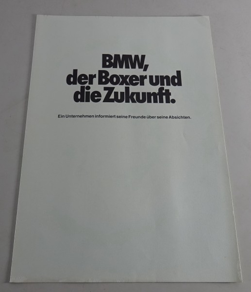 Prospekt / Broschüre BMW der Boxer & die Zukunft ca. 1980er Jahre