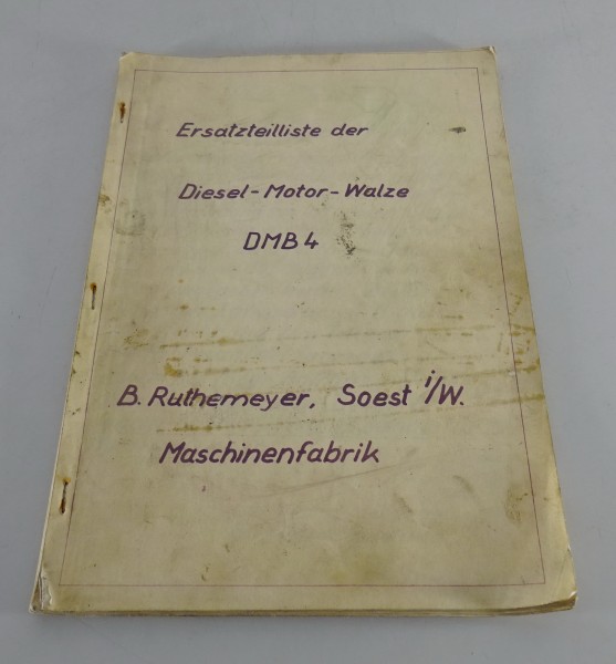 Teilekatalog Ruthemeyer Diesel - Motor - Walze DMB 4