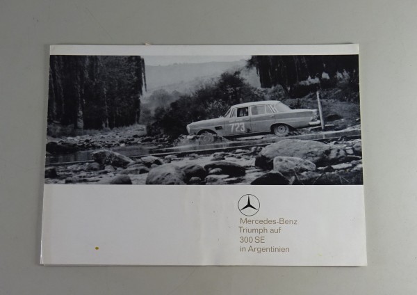 Faltprospekt Mercedes-Benz 300 SE W112 - Triumphe Rennsport Argentinien v. 1964