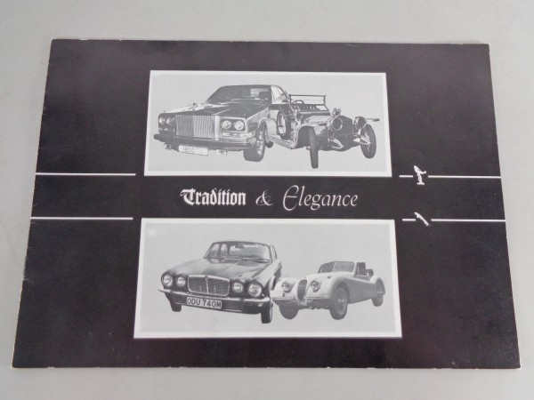 Prospekt / Broschüre Rolls Royce & Jaguar "Tradition & Elegance" von 1976