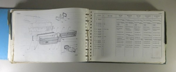 Teilekatalog / Parts list Citroen Model SM Stand 11/1972