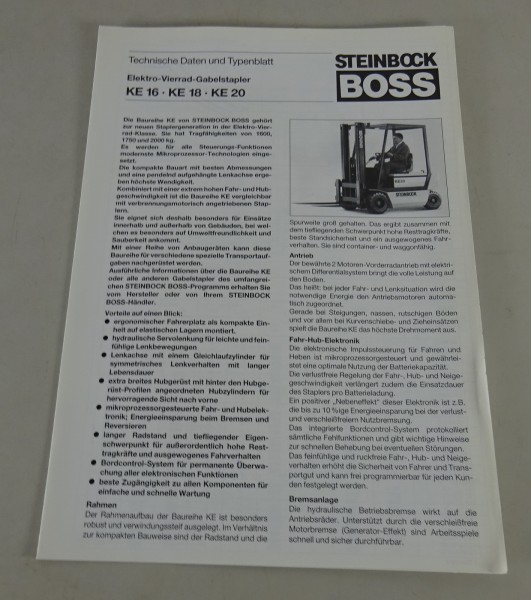 Technisches Datenblatt/ Typenblatt Steinbock Boss Gabelstapler KE16/18/20 von 92