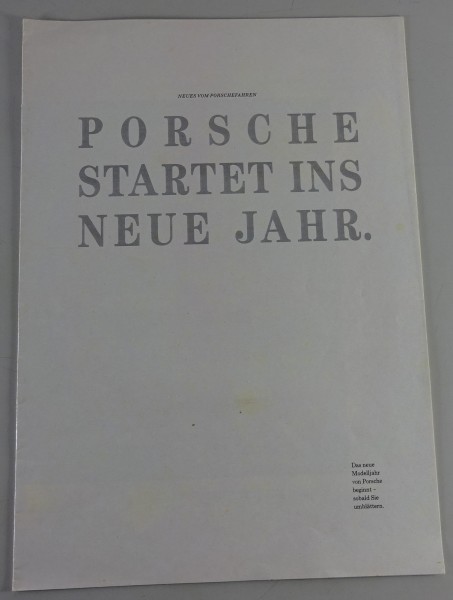Prospekt / Broschüre Porsche startet ins neue Jahr. Porsche 911 / 944 / 928