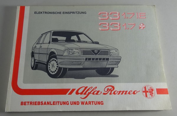 Betriebsanleitung & Wartung Alfa Romeo 33 1.7IE / 1.7 quadrifoglio verde 6/1988