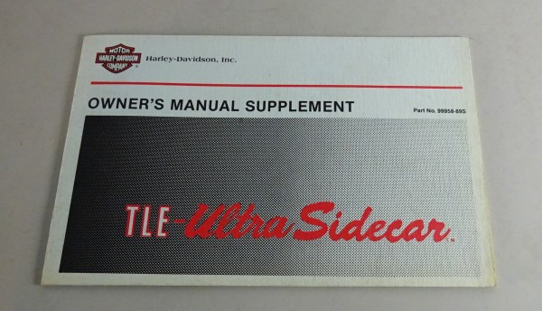 Betriebsanleitung / Owners Manual Supplement Harley Davidson TLE Ultra Sidecar