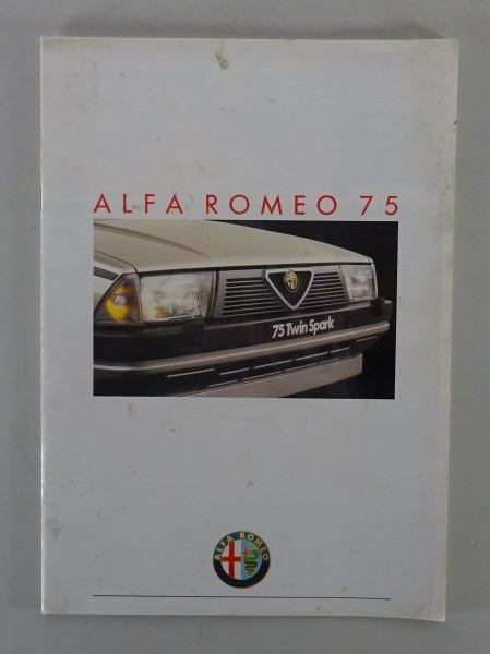 Prospekt / Broschüre Alfa Romeo 75 / 1,8 / Twin Spark 2,0 V6 2,5 / 1.8 Turbo