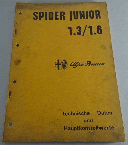 Werkstatthandbuch Alfa Romeo Spider Junior 1300 / 1600 Stand 03/1974