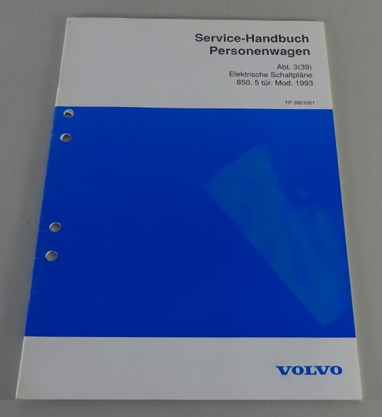 Werkstatthandbuch / Elektrische Schaltpläne Volvo 850 - 5 tür. Modell ab 1993