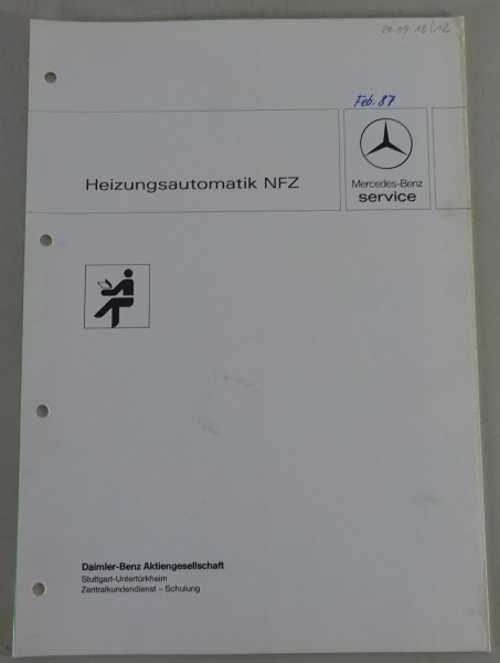 Werkstatthandbuch Mercedes Benz LKW NG 80 Heizungsautomatik NFZ Stand 07/1984