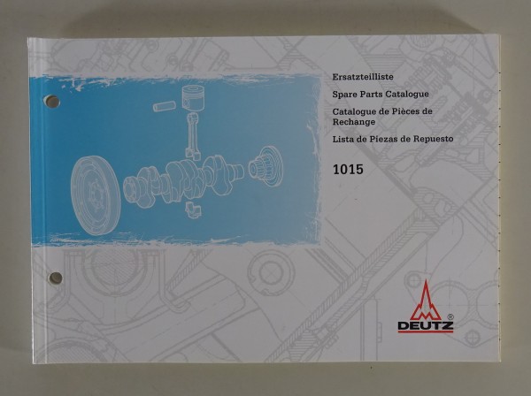 Teilekatalog / Parts list Deutz Diesel Motor BF6M / BF8M 1015 C/CR Stand 11/2003