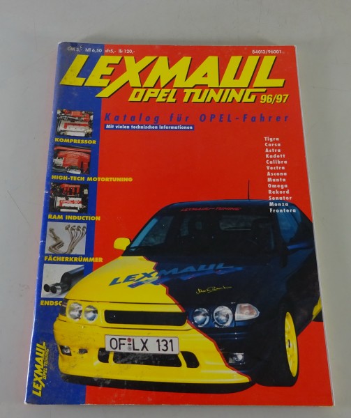 Prospekt Lexmaul Tuning mit Opel Astra, Kadett, Ascona, Calibra, etc. Mj. 96/97
