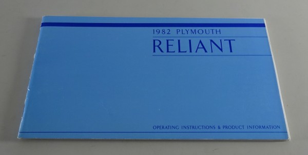 Owner´s Manual / Handbook Plymouth Reliant Stand 1982