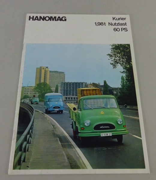 Prospekt Hanomag Kurier 1,98t - 60 PS Kastenwagen / Pritsche Stand 08/1965