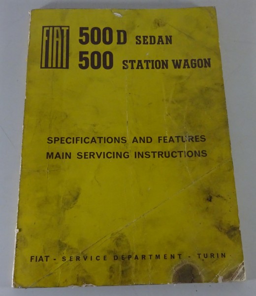 Werkstatthandbuch Fiat 500 Station Wagon / 500 D Sedan Stand 05/1964