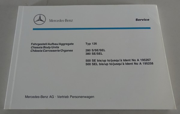 Bildkatalog Mercedes Benz S-Klasse W126 280 / 380 / 500 S / SE / SEL von 09/1991