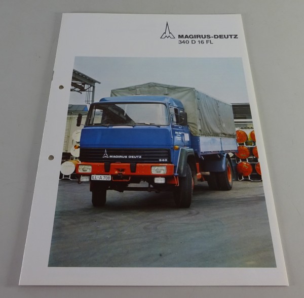 Prospekt Magirus-Deutz LKW 340 D 16 FL Frontlenker Pritsche Stand 09/1974
