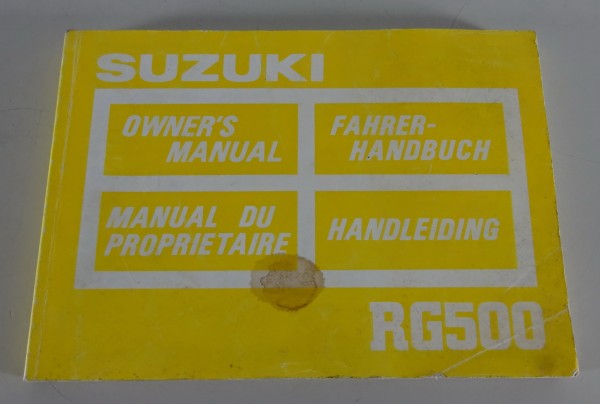 Betriebsanleitung / Handbuch Suzuki RG 500 Stand 09/1986