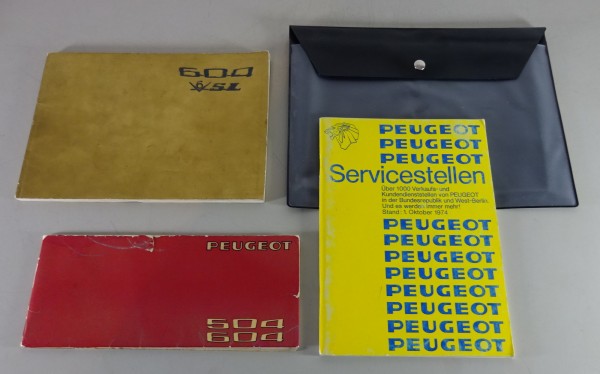 Bordmappe + Betriebsanleitung / Handbuch Peugeot 604 V6 SL Stand 07/1975