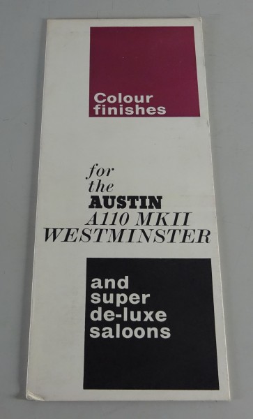 Farbmuster Broschüre Austin A110 Mk II Westminster - original