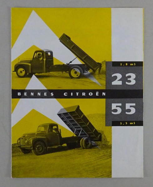 Prospekt / Broschüre Citroen LKW Typ 23 + 55 Kipper / Bennes Stand 06/1959 frz.