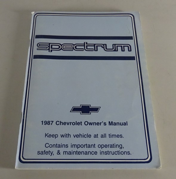 Owner´s Manual / Handbook Chevrolet Spectrun von 1987