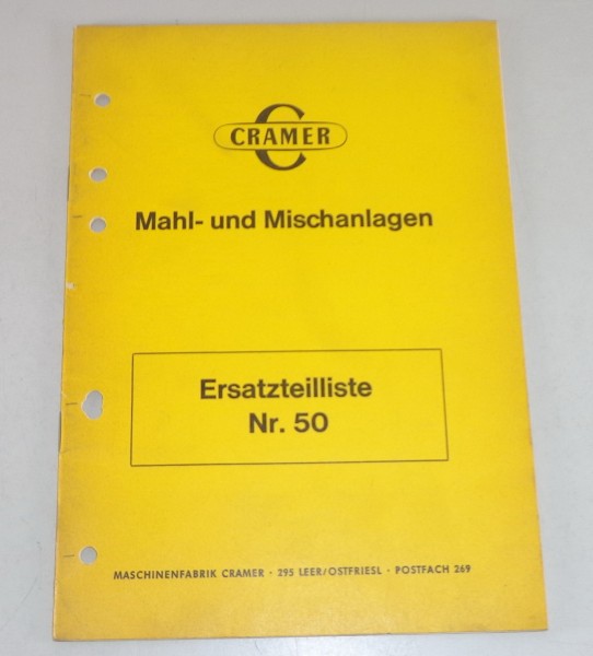 Teilekatalog Cramer Mahl- und Mischanlagen Stand 09/1967