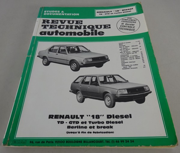 Reparaturanleitung Revue Technique Renault R18 Diesel Stand 12/1993
