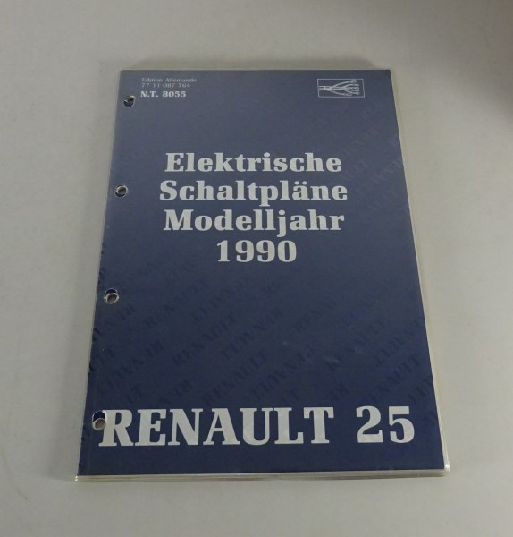 Werkstatthandbuch Elektrische Schaltpläne Nachtrag Renault R 25 Modelljahr 1990