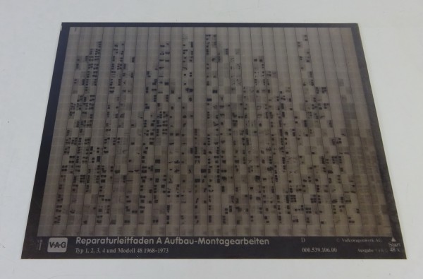 Werkstatthandbuch auf Microfich VW Käfer, 1500+1600, T2 | Aufbau-Motagearbeiten