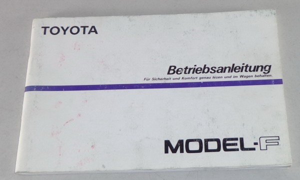 Betriebsanleitung Toyota Town Ace II Modell F Stand 1987